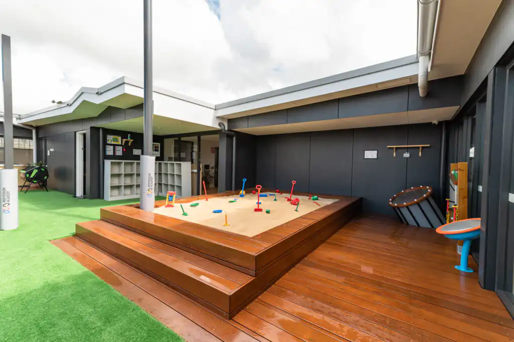 Outdoor sensory deck at Bossley Park Childcare