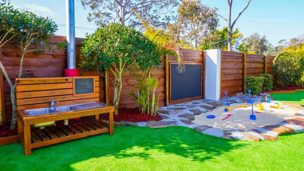 Sandpit and outdoor play area at Turramurra Montessori academy childcare