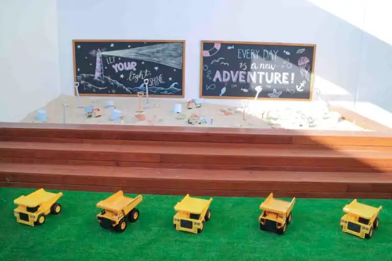 Sandpit play area at East Maitland Montessori Academy.