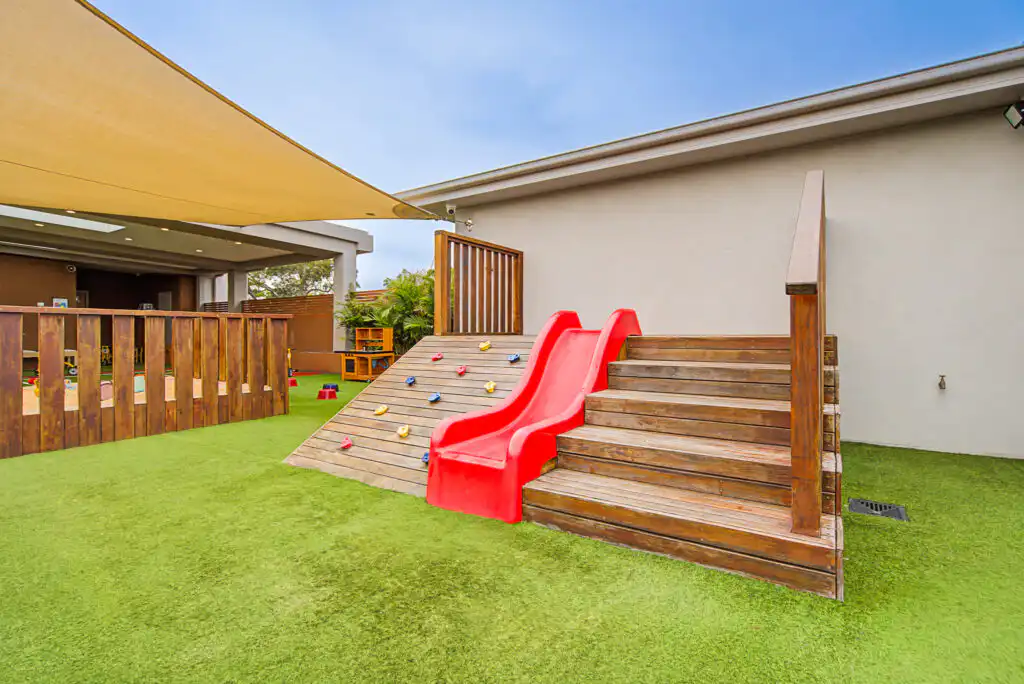 Outdoor playground slide at Campsie Childcare and Preschool encouraging active play and exploration.