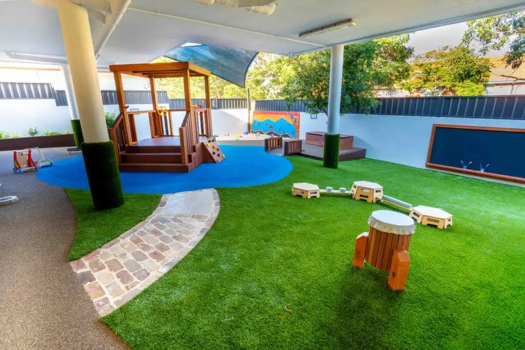 Outdoor discovery area at Riverwood Montessori Academy
