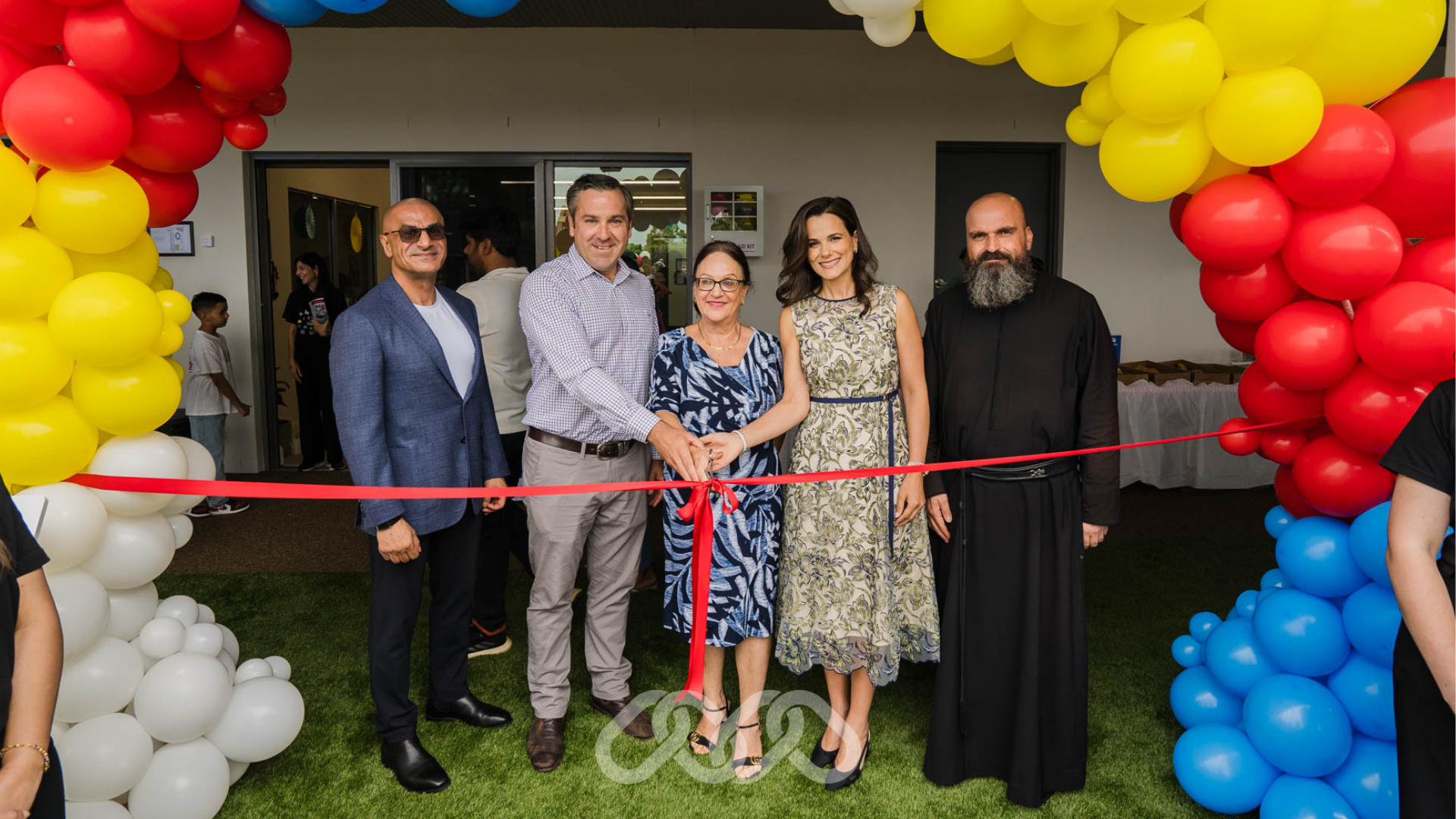 Official ribbon cutting ceremony at the Gregory Hills Childcare Grand Opening with community leaders and Montessori Academy leadership team.
