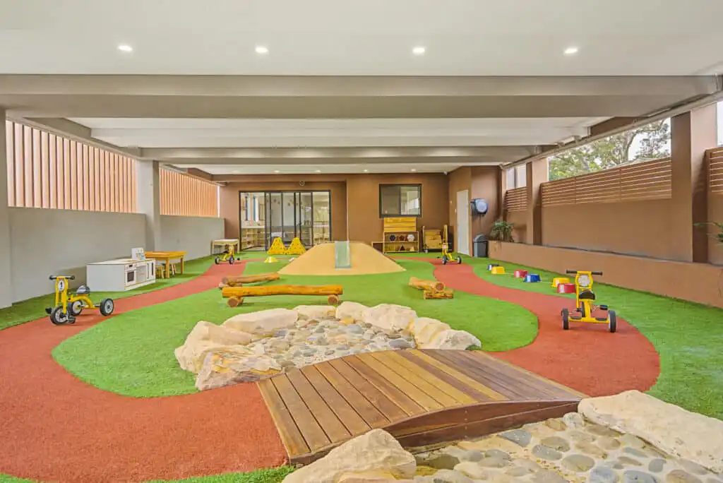 Indoor nature-inspired play area at Campsie Childcare and Preschool