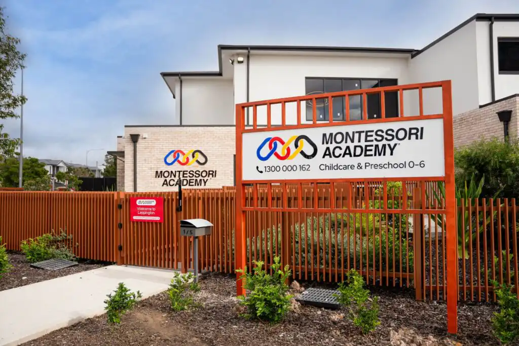 Leppington Montessori Academy childcare and preschool centre exterior with front signage
