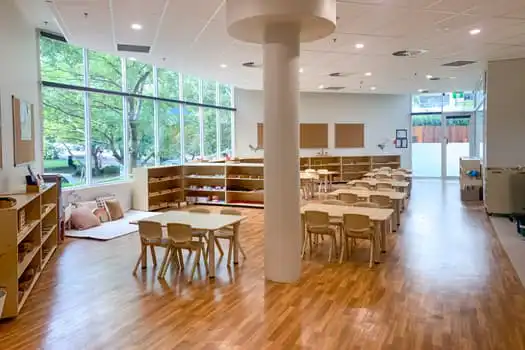 Preschool classroom at Chatswood childcare with Montessori learning materials