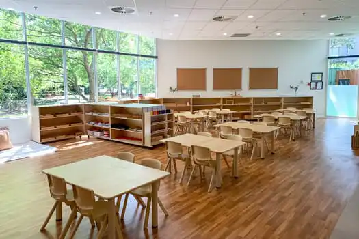 Montessori preschool classroom at Chatswood childcare with natural learning materials