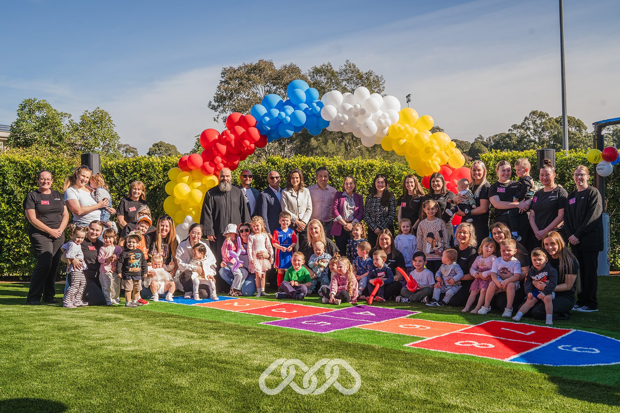 Families, children and community members celebrate the Narellan Vale childcare grand opening event.
