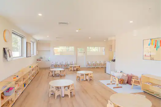 Infant classroom at Winston Hills Montessori Academy featuring Montessori materials and thoughtfully prepared learning spaces.