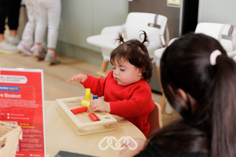 Child completing a Montessori activity at Mount Pritchard Montessori Academy.