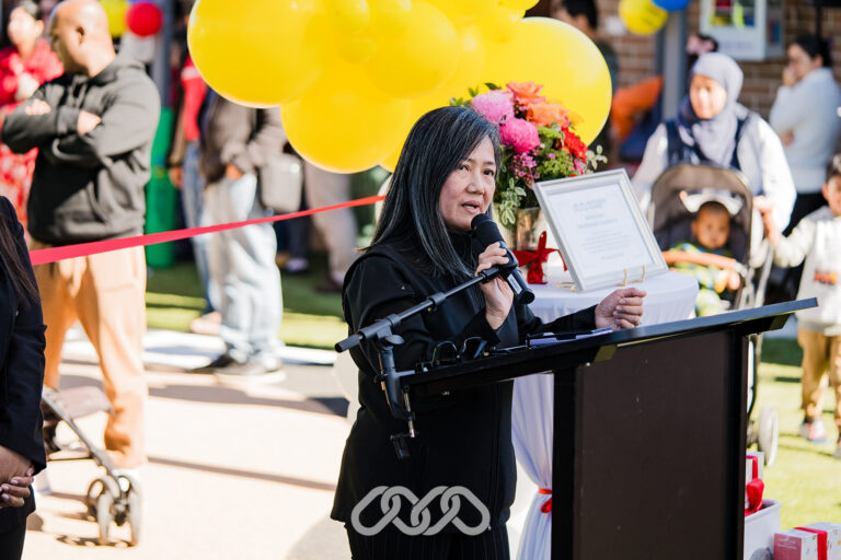 Deputy Mayor Carol Israel speaking at Blacktown Grand Opening