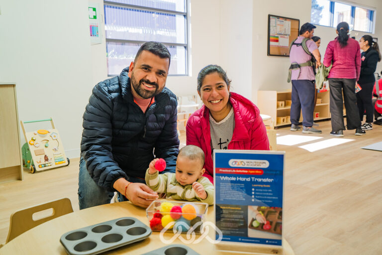 Family exploring Montessori activities at Blacktown