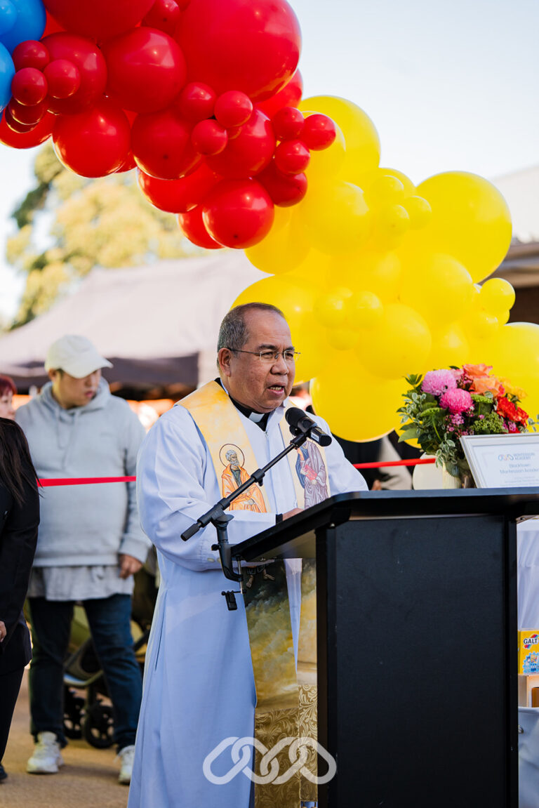 Father Larry speaking at Blacktown Montessori Academy