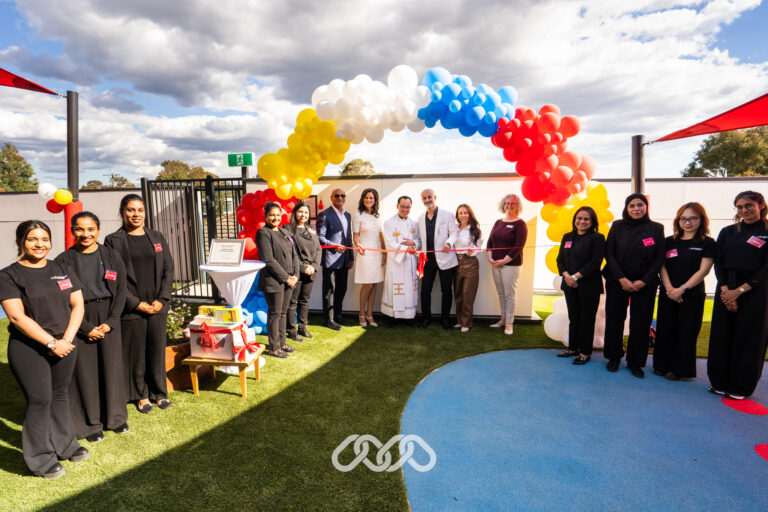 Special guests and Montessori Academy representatives celebrating the Heidelberg West Montessori Academy Grand Opening.